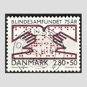 FRIMRKER DANMARK | 1986 - AFA 853 - Dansk Blindesamfund 75 r. - 2,80 Kr. + 50 re flerfarvet - Pragt Stemplet