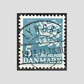 FRIMRKER DANMARK | 1946-47 - AFA 295 - Rigsvben 5 Kr. bl - Lux Stemplet Lyngby