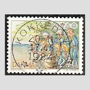 FRIM�RKER DANMARK | 1984 - AFA 802 - Spejderliv - 2,70 Kr. flerfarvet - Pragt Stemplet Kokkedal