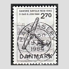FRIM�RKER DANMARK | 1984 - AFA 805 - Normandiets invation danske skibe - 2,70 Kr. brun - Pragt Stemplet