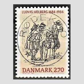 FRIM�RKER DANMARK | 1984 - AFA 814 - Ludvig Holberg - 2,70 Kr. flerfarvet - Pragt Stemplet R�dekro