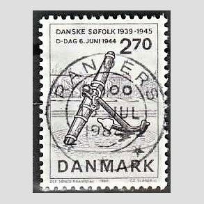 FRIM�RKER DANMARK | 1984 - AFA 805 - Normandiets invation danske skibe - 2,70 Kr. brun - Pragt Stemplet