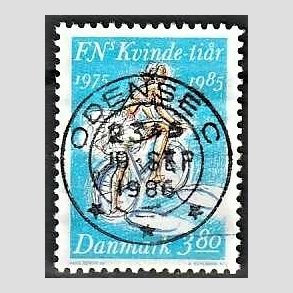 FRIM�RKER DANMARK | 1985 - AFA 839 - FN's kvinde-ti�r - 3,80 Kr. flerfarvet - Pragt Stemplet
