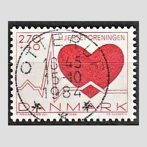 FRIMRKER DANMARK | 1984 - AFA 808 - Hjerteforeningen - 2,70 Kr. + 40 re rd - Pragt Stemplet Otterup