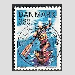FRIM�RKER DANMARK | 1985 - AFA 837 - Sport - 3,80 Kr. flerfarvet - Pragt Stemplet Silkeborg