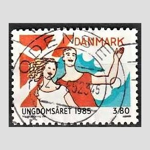 FRIM�RKER DANMARK | 1985 - AFA 828 - Ungdoms�r - 3,80 Kr. flerfarvet - Pragt Stemplet