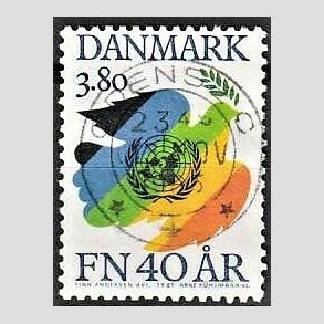FRIM�RKER DANMARK | 1985 - AFA 841 - FN 40 �r - 3,80 Kr. flerfarvet - Lux Stemplet Odense C