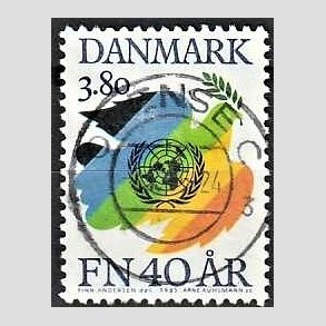 FRIM�RKER DANMARK | 1985 - AFA 841 - FN 40 �r - 3,80 Kr. flerfarvet - Lux Stemplet