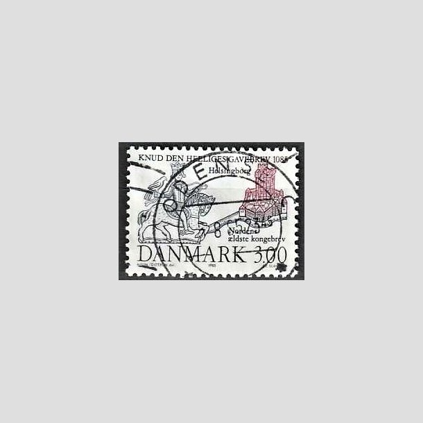 FRIMRKER DANMARK | 1985 - AFA 835 - Domkirken i Lund - 3,00 Kr. mrkbl/lilla - Pragt Stemplet