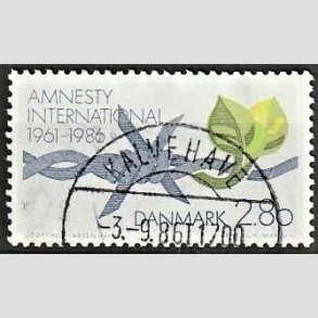 FRIM�RKER DANMARK | 1986 - AFA 850 - Amnesty International 25 �r - 2,80 Kr. flerfarvet - Pragt Stemplet
