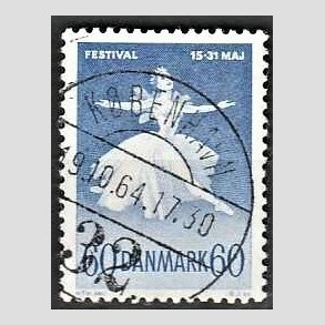 FRIM�RKER DANMARK | 1962 - AFA 406 - Ballet og musik - 60 �re bl� - Pragt Stemplet K�benhavn