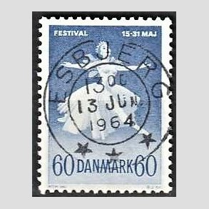 FRIM�RKER DANMARK | 1962 - AFA 406 - Ballet og musik - 60 �re bl� - Pragt Stemplet Esbjerg