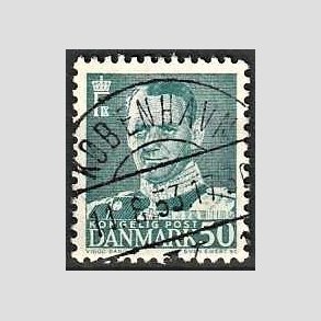 FRIMRKER DANMARK | 1952-53 - AFA 338 - Fr. IX 50 re blgrn - Lux Stemplet