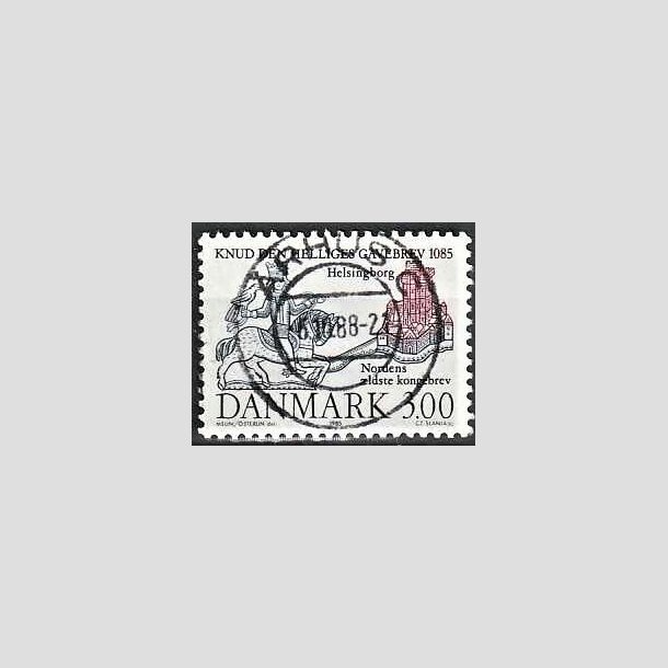 FRIMRKER DANMARK | 1985 - AFA 835 - Domkirken i Lund - 3,00 Kr. mrkbl/lilla - Pragt Stemplet