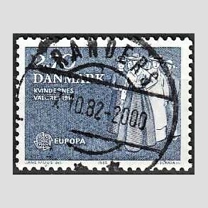 FRIM�RKER DANMARK | 1982 - AFA 748 - Europam�rker - 2,70 Kr. bl� - Lux Stemplet Randers