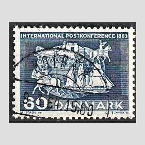 FRIM�RKER DANMARK | 1963 - AFA 417 - Postkonference - 60 �re bl� - Pragt Stemplet 