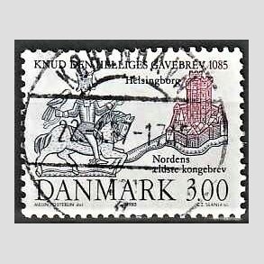 FRIM�RKER DANMARK | 1985 - AFA 835 - Domkirken i Lund - 3,00 Kr. m�rkbl�/lilla - Pragt Stemplet K�benhavn