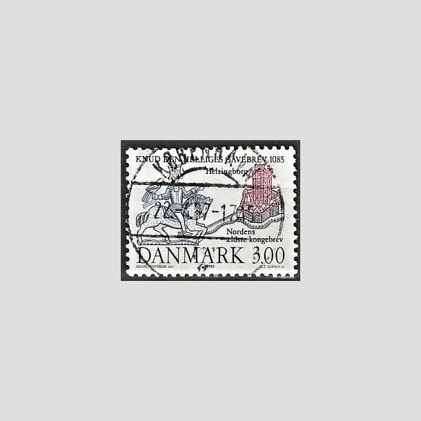 FRIMRKER DANMARK | 1985 - AFA 835 - Domkirken i Lund - 3,00 Kr. mrkbl/lilla - Pragt Stemplet Kbenhavn