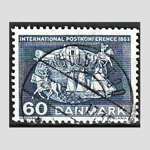 FRIM�RKER DANMARK | 1963 - AFA 417 - Postkonference - 60 �re bl� - Pragt Stemplet Holstebro