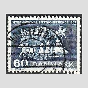 FRIM�RKER DANMARK | 1963 - AFA 417 - Postkonference - 60 �re bl� - Pragt Stemplet 
