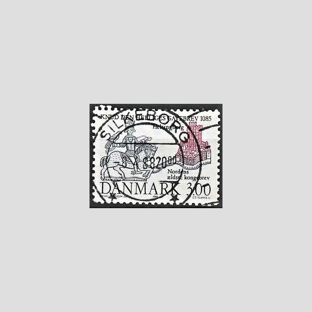 FRIMRKER DANMARK | 1985 - AFA 835 - Domkirken i Lund - 3,00 Kr. mrkbl/lilla - Pragt Stemplet