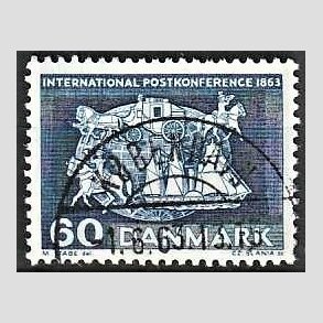 FRIM�RKER DANMARK | 1963 - AFA 417 - Postkonference - 60 �re bl� - Pragt Stemplet 