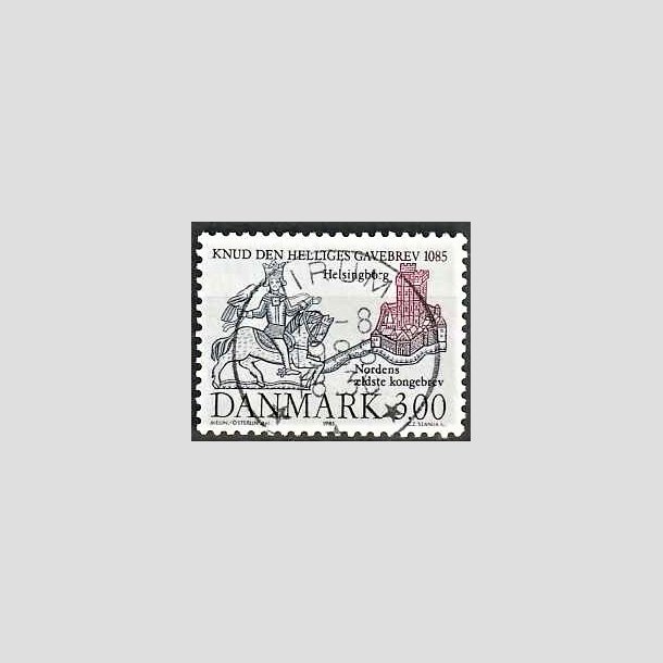 FRIMRKER DANMARK | 1985 - AFA 835 - Domkirken i Lund - 3,00 Kr. mrkbl/lilla - Pragt Stemplet
