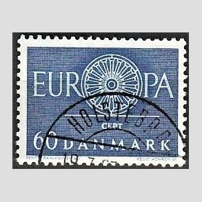 FRIM�RKER DANMARK | 1960 - AFA 389 - CEPT EU Post & Tele - 60 �re bl� - Lux Stemplet