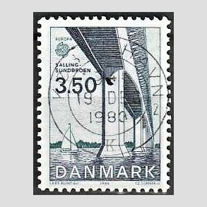 FRIM�RKER DANMARK | 1983 - AFA 779 - EU Bygningskunst - 3,50 Kr. bl�/gr�nbl� - Pragt Stemplet