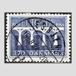 FRIM�RKER DANMARK | 1984 - AFA 804 - Europam�rker - 3,70 Kr. bl� - Pragt Stemplet