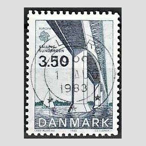 FRIM�RKER DANMARK | 1983 - AFA 779 - EU Bygningskunst - 3,50 Kr. bl�/gr�nbl� - Pragt Stemplet