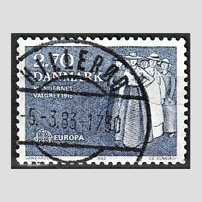 FRIM�RKER DANMARK | 1982 - AFA 748 - Europam�rker - 2,70 Kr. bl� - Pragt Stemplet