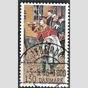 FRIM�RKER DANMARK | 1976 - AFA 624 - Hafnia 76, postillon - 130 �re flerfarvet - Pragt Stemplet