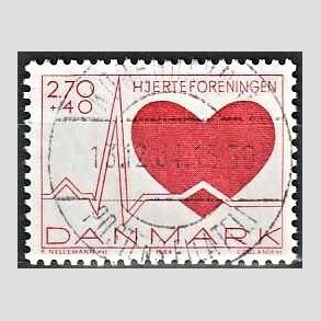 FRIMRKER DANMARK | 1984 - AFA 808 - Hjerteforeningen - 2,70 Kr. + 40 re rd - Pragt Stemplet