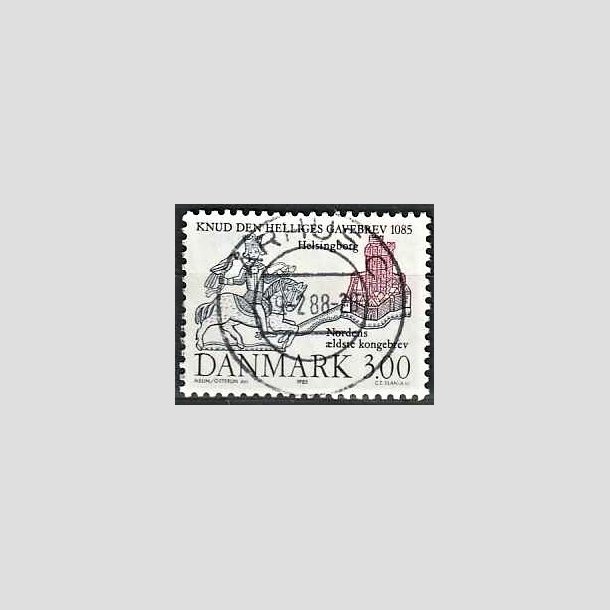 FRIMRKER DANMARK | 1985 - AFA 835 - Domkirken i Lund - 3,00 Kr. mrkbl/lilla - Pragt Stemplet