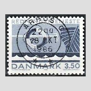 FRIM�RKER DANMARK | 1983 - AFA 784 - Redningstjenester - 3,50 Kr. bl� - Pragt Stemplet