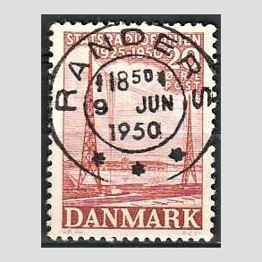 FRIM�RKER DANMARK | 1950 - AFA 317 - Statsradiofonien 25 �r - 20 �re r�d - Pragt Stemplet Randers
