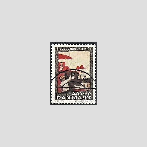 FRIMRKER DANMARK | 1985 - AFA 843 - Sindslidendes Vel - 2,80 Kr. + 40 re flerfarvet - Pragt Stemplet Farum