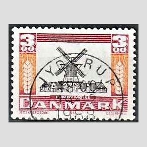FRIM�RKER DANMARK | 1988 - AFA 919 - Gamle m�ller - 3,00 Kr. r�d/orange/sort - Pragt Stemplet