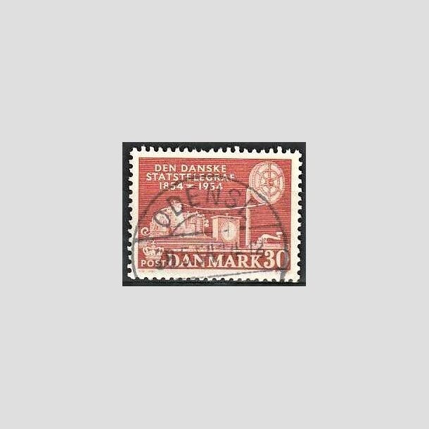 FRIMRKER DANMARK | 1954 - AFA 356 - Statstelegrafen - 30 re brunrd - Pragt Stemplet