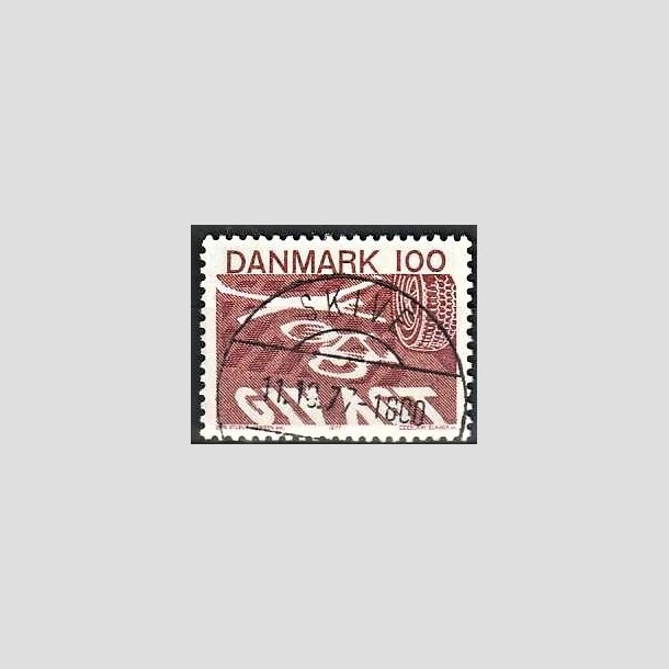 FRIMRKER DANMARK | 1977 - AFA 634 - Ny frdselslov - 100 re rdbrun - Pragt Stemplet
