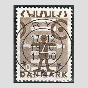 FRIMRKER DANMARK | 1970 - AFA 494 - Trafiksikkerhed - 50 re brun - Pragt Stemplet Ry