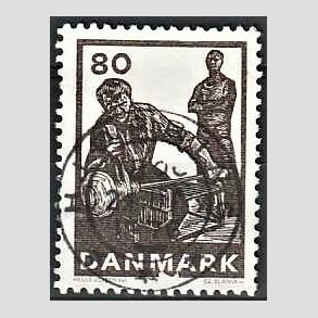 FRIM�RKER DANMARK | 1976 - AFA 628 - Dansk glasproduktion - 80 �re m�rkbrun - Pragt Stemplet