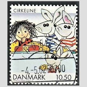 FRIMRKER DANMARK | 2002 - AFA 1310 - Danske tegneserier - 10,50 Kr. Cirkeline - Pragt Stemplet