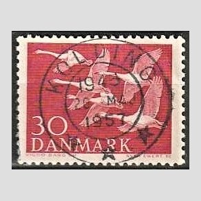 FRIM�RKER DANMARK | 1956 - AFA 367 - Nordens svaner - 30 �re r�d - Pragt Stemplet
