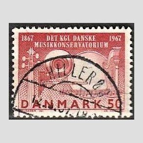 FRIM�RKER DANMARK | 1967 - AFA 452 - Dansk Musikkonservatorium 100 �r - 50 �re karmin - Pragt Stemplet