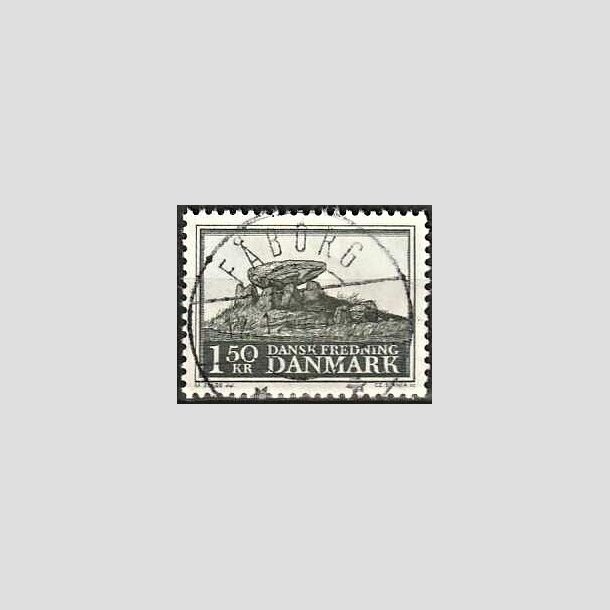 FRIMRKER DANMARK | 1966 - AFA 451 - Fredningsserie Jydsk kmpehj - 1,50 Kr. sortgrn - Pragt Stemplet Fborg