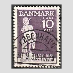 FRIM�RKER DANMARK | 1938 - AFA 250 - Thorvaldsen 10 �re violet - Lux Stemplet