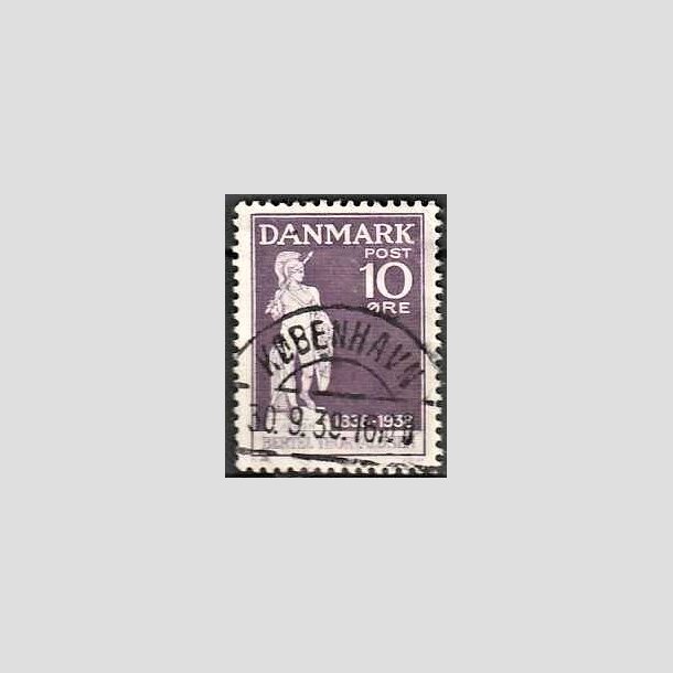 FRIMRKER DANMARK | 1938 - AFA 250 - Thorvaldsen 10 re violet - Lux Stemplet