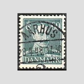 FRIMRKER DANMARK | 1944 - AFA 284 - Chr. X 60 re blgrn - Lux Stemplet Aarhus